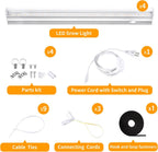 T5 1FT 0.3M 6W×4 Warm Light 3000K Grow Light Tubes,Full Spectrum LED Grow Lights,6W Energy Efficient,Plug & Play,for Hydroponics/Soil Seedlings Vegetables Herbs Flower (4 Packs)
