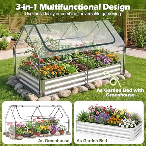 s afstar raised garden bed with cover, 6ft on a desk or shelf