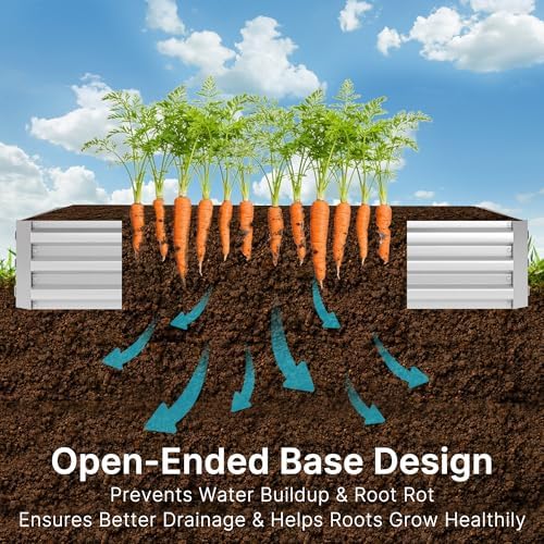 miory raised garden bed with pe cover, 6x3x1 showing dimensions