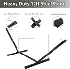 Two Person Hammock with Stand for Outside Heavy Duty, Outdoor Patio Hammock with Portable Steel Stand, Large Double Hammocks,480lbs Capacity.(Dark Blue)