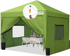 Quictent Privacy 8x8 Pop up Canopy Tent with Sidewalls and Roll-up Ventilated Windows, One Person Easy Setup, Outdoor Commercial Gazebo Shelter Enclosed Waterproof, Bonus 4 Sandbags