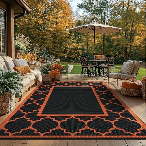 genimo outdoor rug, waterproof plastic rugs for patio shown in use