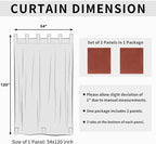 Easy-Going Outdoor Patio Curtains Detachable Tab Top Windproof Weatherproof Curtain for Cabana, Porch, Pergola and Gazebo, Tab Bottom Drape, 2 Panels, 54W x 120L inch, Terra Red