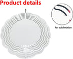 5 pcs Sublimation Wind Spinner Blanks 10 INCH Round Sublimation Blanks Products Stainless Steel Metal Indoor Outdoor Garden Decoration for Heat Press Transfer Sublimation Blank Gift