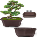 muzhi 2 pack 8" unglazed ceramic bonsai tree, main product view