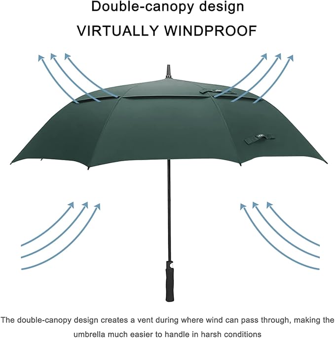 G4Free 47/54/62/68/72 Inch Automatic Open Golf Umbrella Oversize Extra Large Double Canopy Vented Windproof Waterproof Stick Umbrellas