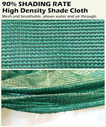 90% green shade cloth 10ft x 24ft heavy, side view