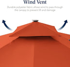 Best Choice Products 12x12ft LED Cantilever Patio Umbrella w/Base Included & 360° Rotation, Large Solar Offset Hanging Outdoor Sun Shade for Deck, Backyard Table w/Stand & Lights – Rust