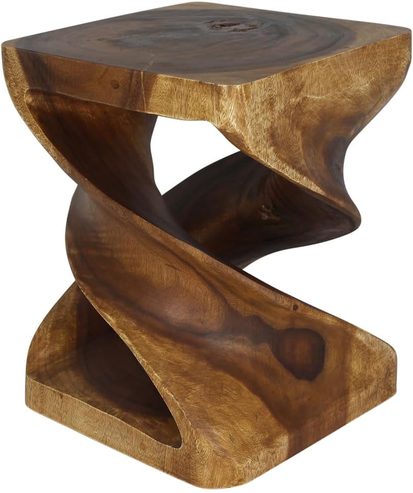 Haussmann® Double Twist End Table 18 x 18 x 23 in H Walnut Oil