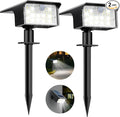 Nipify Solar Spot Lights Outdoor Motion Sensor, [2 Pack/62 LED]3 Modes Solar Landscape Spotlights Outdoor Waterproof, 2-in-1 Solar Lights Outdoor Pathway Lights for Yard Garden Wall Patio, Cool White