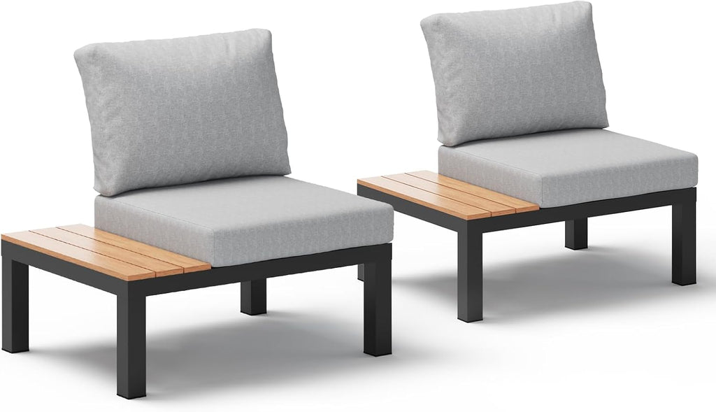 aluminum outdoor patio sofa set, 2 seats modular, main product view