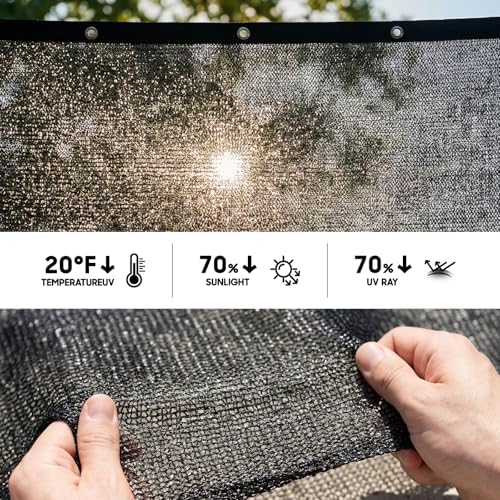 shademart 70% black shade cloth 10' x 16' shown in use