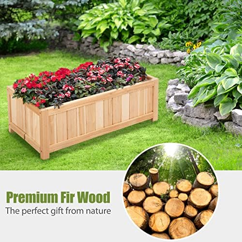 costway planter garden bed, folding planter box, 27.5", close-up detail