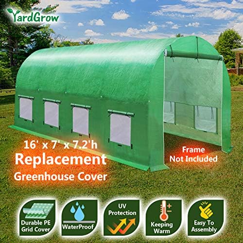 yardgrow greenhouse replacement cover larger walk in outdoor, close-up detail