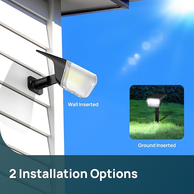 Linkind RGB Solar Spot Lights Outdoor Waterproof IP67, 60 LED 10 Lighting Modes Color Changing Landscape Lighting for Garden Yard Pathway Decorations (4 Pack, Multicolor)