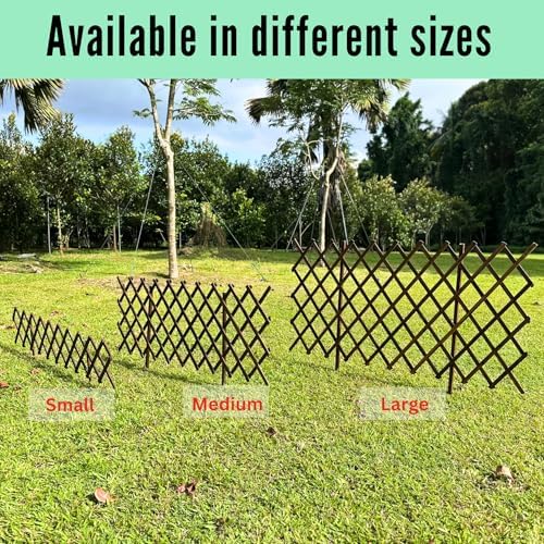 shoplala wooden lattice garden fence (4 pack, 24ft, front angle view