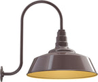 Upslope Gooseneck Large Barn Light 20" Dome | Outdoor | Dark Bronze/Brass