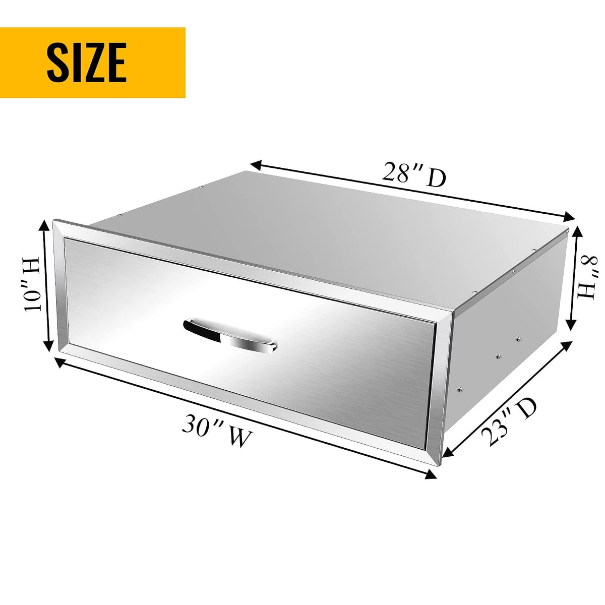 outdoor kitchen single drawer bbq drawer stainless steel shown in use