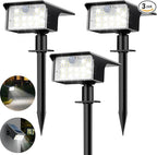 nipify Solar Spot Lights Outdoor, 3 Pack/62 LED Solar Motion Sensor Lights Outdoor Waterproof, 3 Modes Solar Powered Landscape Spotlights 2-in-1 for Outside Yard Wall Garden, Cool White
