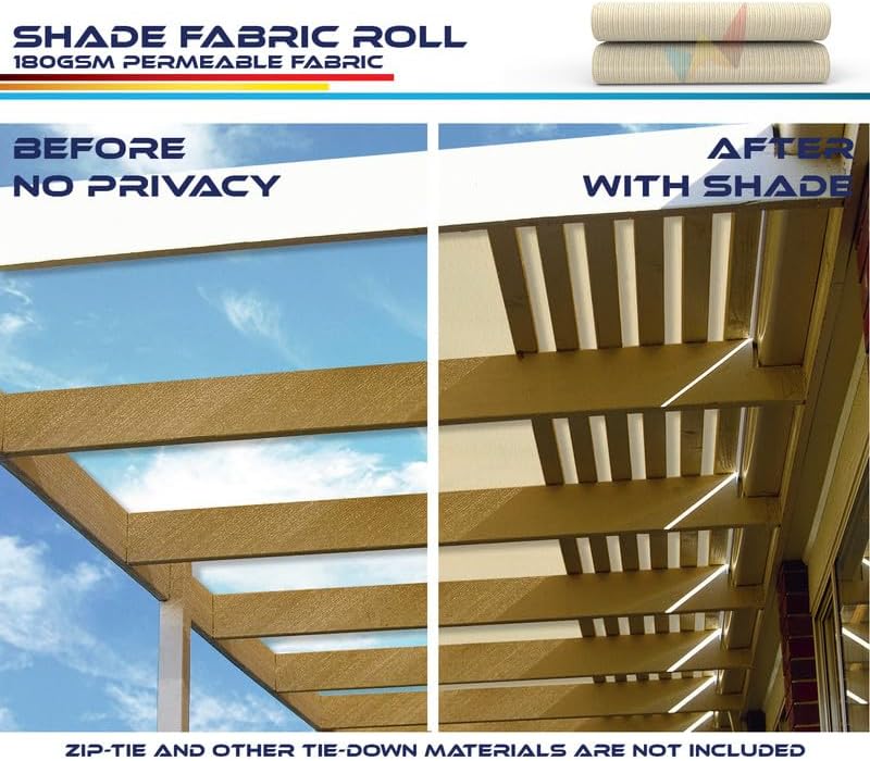 windscreen4less 8'x15' sun shade fabric roll shade cloth, close-up detail