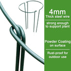 HiGift 6 Pack 24 Inch Plant Stakes, 10" Wide x 24" High Half Round Metal Peony Cages and Support, Green Garden Plant Stake Plant Support Ring Border for Peony Tomato,Hydrangea,Flower Indoor Outdoor