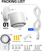 Barrina TR40A Track Grow Light, 5000K 40W, White Cover, 1-Pack | Wall Grow Bulbs for Indoor Plants, Adjustable Beam Angle (15°-60°), Full Spectrum Plant Spotlight, Timer & Long Power Cord