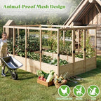 papajet 9 grids raised garden bed, u-shape wooden, side view