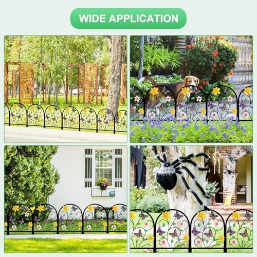 butterfly decorative garden fence metal butterfly flower design, front angle view