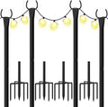 string light poles 4-pack - 10ft, 5-prong base, main product view