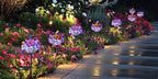 Outdoor Solar Garden Lights - 2 Pack Solar Powered Garden Stake Lights with 18 Butterflies and Copper String Lights, Multicolor