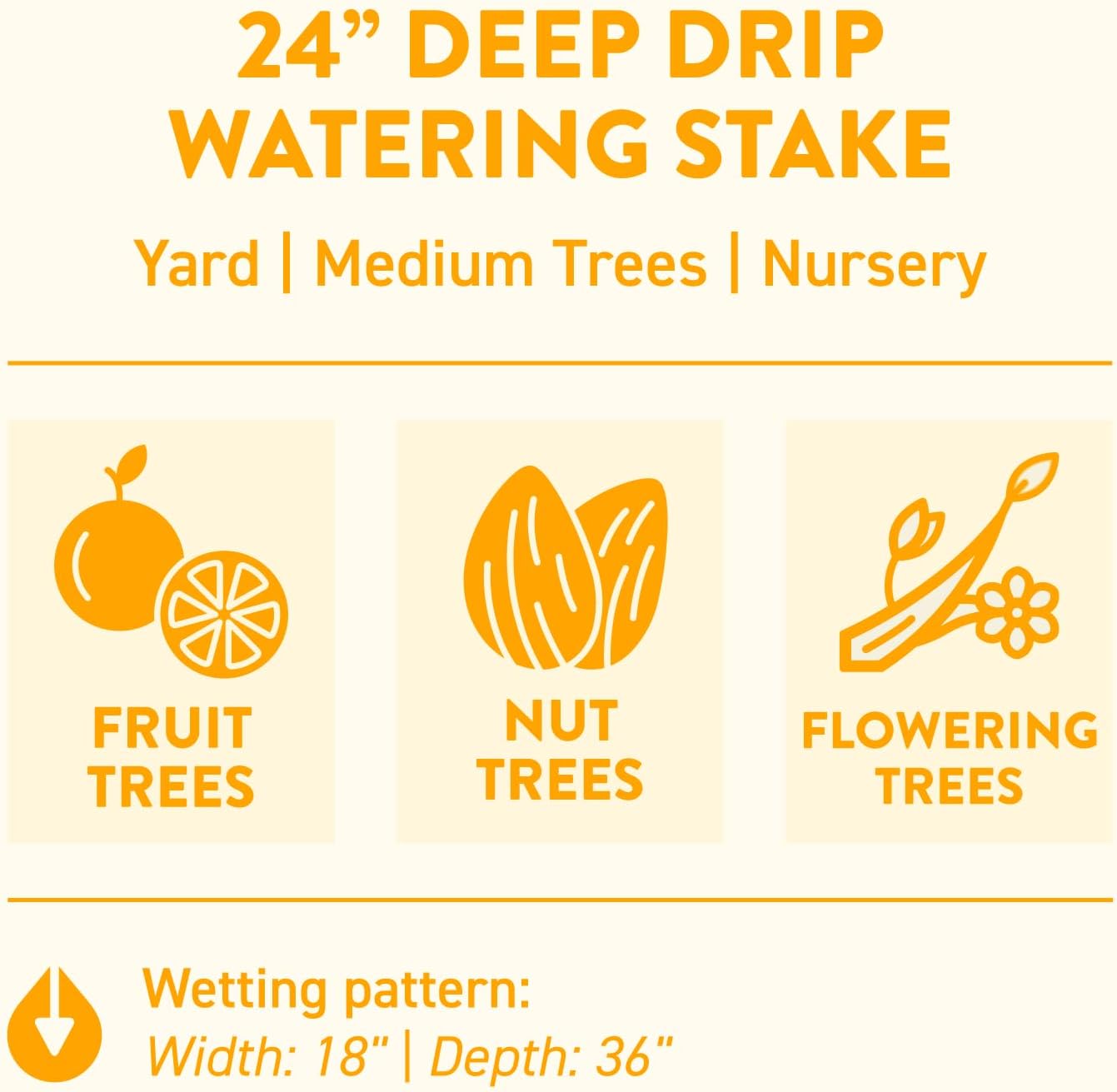24" DEEP DRIP Watering Stake (3 Pack) (Black), 24GKDD