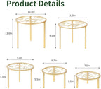 5-piece set of metal plant potted flower racks, heavy-duty flower pot plant racks of different sizes, iron flower racks, suitable for indoor and outdoor home decoration (Black) (5, Gold)