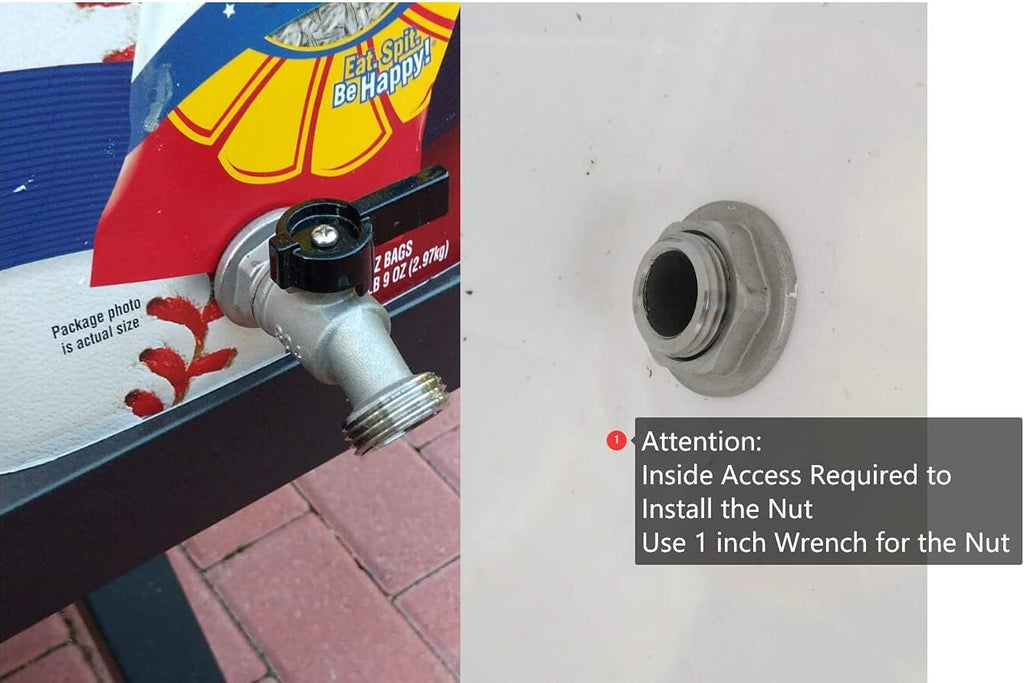 RBS006 Stainless Steel Rain Barrel Spigot (Quarter Turn Ball Valve)