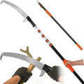 26FT Reach Pole Saws for Tree Trimming, Manual Pole Saw with 5-20FT Telescoping Extension Pole, Pruning Saw with 17" 3X Detachable Saw, Branches Pruner for Garden, Palms & Shrubs Yard Maintenance