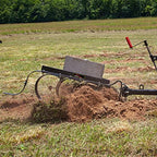 brinly sleeve hitch adjustable tow behind cultivator, 18", front angle view