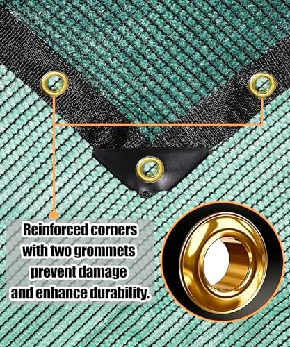 e.share 70% green shade cloth 6ft x 20ft, side view