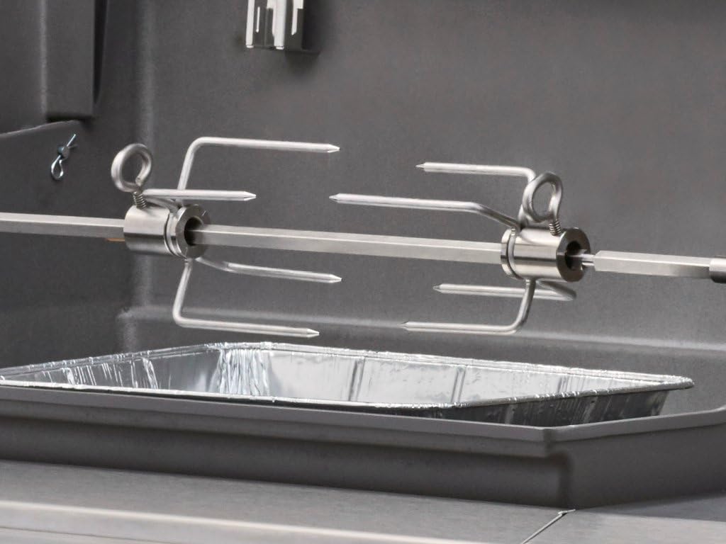 Weber® Grill Rotisserie Kit for Genesis II 200/300 Series | Great for Slow Roasting Chicken, Ribs, or Turkey on your Weber® Grill; Includes Spit, Forks, and Motor - Grill Accessories