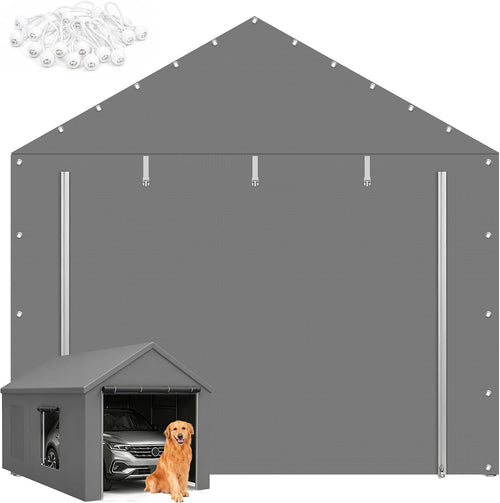 12x20 ft carport replacement zipper door,180g pe waterproof, main product view