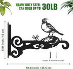 2-Pack Aesthetic Plant Hanger Indoor and Outdoor – 10 Inch Metal Hanging Plant Bracket with Beautiful Bird Pattern – Anti Rust Plant Hooks for Hanging Plants, Bird Feeder, Wind Chime, Lantern