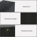 Outdoor/Indoor Storage Box,Resin and Plastic Storage Cabinet Waterproof,Outdoor Cabinet for Patio/Garden/Balcony/Backyard/All Room(with 2 Shelves)-Black