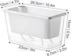 Window Box Planter, 3 Pack 10 Inch Plastic Self Watering Pots for Indoor Plants, Rectangular Flower Pots with Reservoir for Outdoor Indoor Plants Garden Home Decor - White