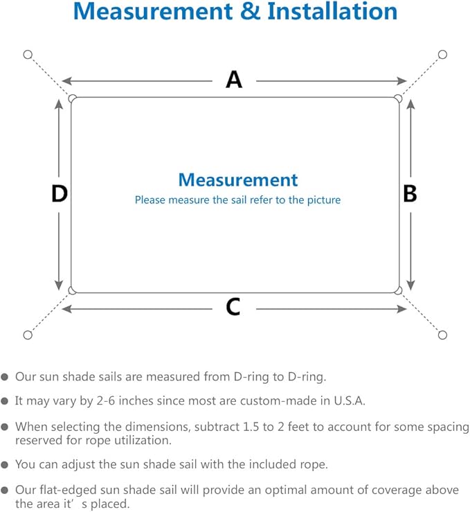 Eden's Decor Straight Flat-Edged Sun Shade Sail Rectangular 9' x 22' Wheat UV-Blocking Outdoor Canopy Fabric Cloth Awning for Pergola Patio Garden Backyard Custom Size