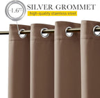 NICETOWN 2 Panels Waterproof Outdoor Curtains Fixed Grommet & Back Tab on Top & Bottom, Thermal Insulated Keep Rain & Sun Out Blackout Windpoorf Outdoor Draperies with Rope, W52 by L108, Tan-Khaki