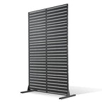 VEVOR Metal Privacy Screen, 44" W x 72" H Freestanding Modern Privacy Fence, Garden Divider Panel with Extended Base & Reinforcement Fixed, Freestanding Outdoor Divider for Garden, Indoor, Courtyard