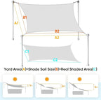 Quictent 16X16FT Square Sun Shade Sail Canopy 185G HDPE with Hardware Kit, 98% UV Block Outdoor Patio Sunshades Cover for Deck Garden Yard Grey