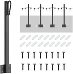 4 Pack String Light Poles,Hanging Light Poles for Outdoor String Lights, Metal Suspension String Light Poles with Carabiner,Hanging Light Poles for Deck Fence Garden Backyard Wall Bistro
