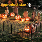decorative garden fence 17in x 10ft,10 panels,metal halloween, close-up detail