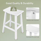 Outdoor Bar Stools Set of 2, Waterproof Barstools, Easy to Clean and Care, for Bar, Kitchen Counter, Deck, and Patio, White