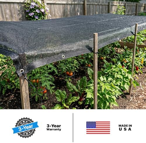 shademart 30% black shade cloth 20' x 20' showing dimensions