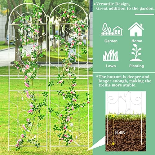 sungmor metal trellises for climbing plants, overall 20, side view